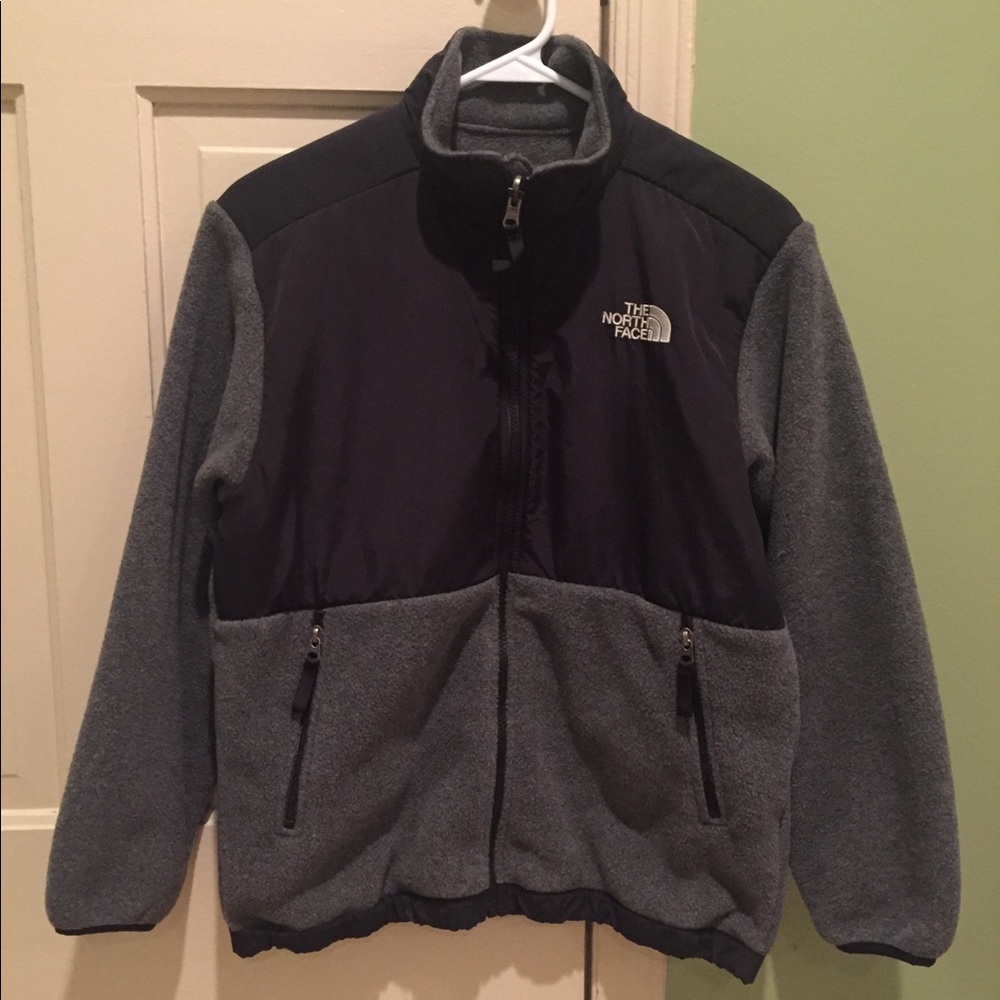 Gray North Face fleece
